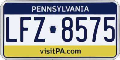 PA license plate LFZ8575