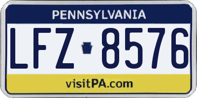 PA license plate LFZ8576