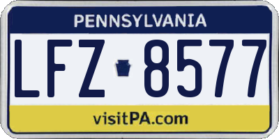 PA license plate LFZ8577