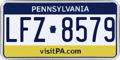 PA license plate LFZ8579