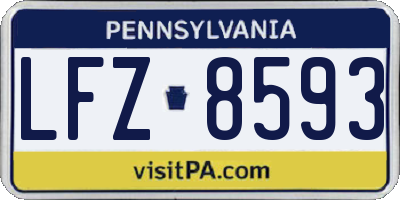 PA license plate LFZ8593
