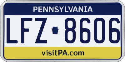 PA license plate LFZ8606