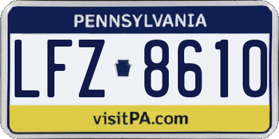 PA license plate LFZ8610