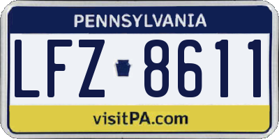 PA license plate LFZ8611