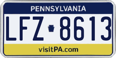 PA license plate LFZ8613