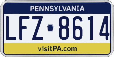 PA license plate LFZ8614