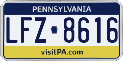 PA license plate LFZ8616