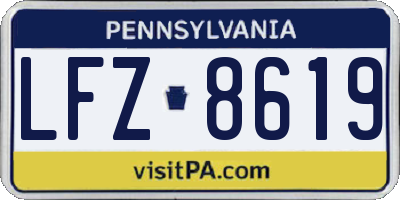 PA license plate LFZ8619
