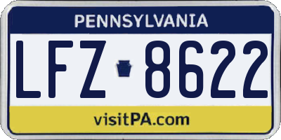 PA license plate LFZ8622