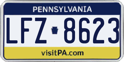 PA license plate LFZ8623