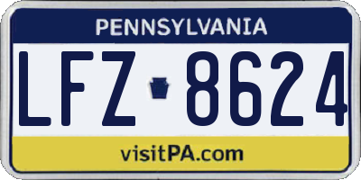 PA license plate LFZ8624