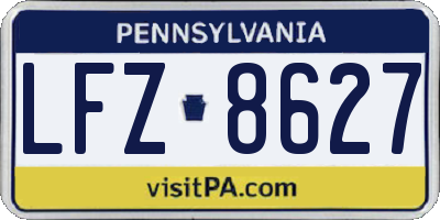 PA license plate LFZ8627