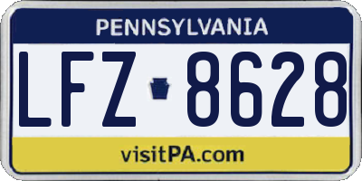 PA license plate LFZ8628