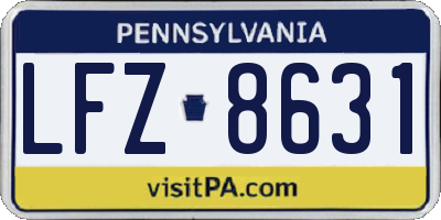 PA license plate LFZ8631