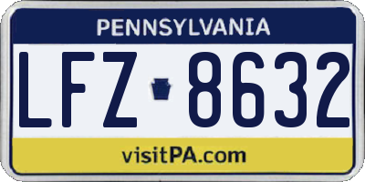 PA license plate LFZ8632