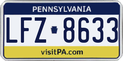 PA license plate LFZ8633