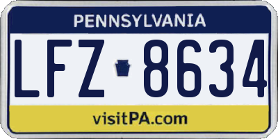 PA license plate LFZ8634