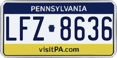 PA license plate LFZ8636
