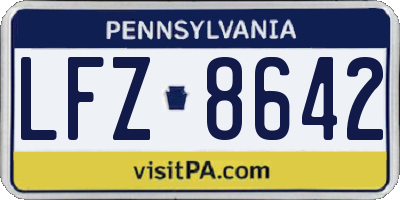 PA license plate LFZ8642