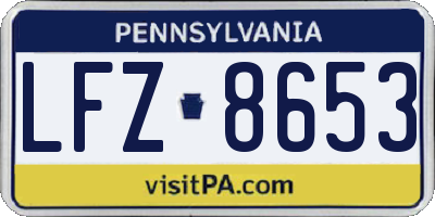 PA license plate LFZ8653