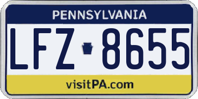 PA license plate LFZ8655