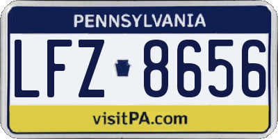 PA license plate LFZ8656