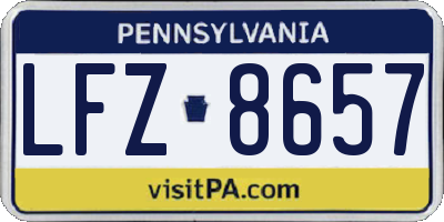 PA license plate LFZ8657