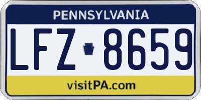 PA license plate LFZ8659