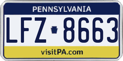 PA license plate LFZ8663