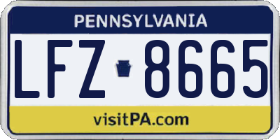 PA license plate LFZ8665