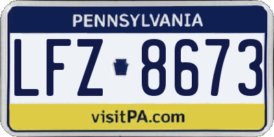 PA license plate LFZ8673