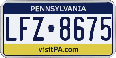 PA license plate LFZ8675