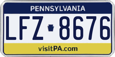 PA license plate LFZ8676