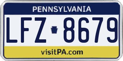 PA license plate LFZ8679