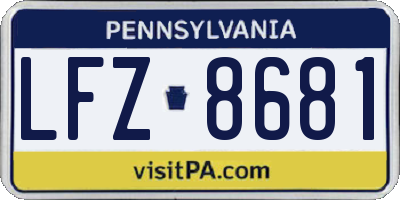 PA license plate LFZ8681