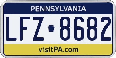 PA license plate LFZ8682