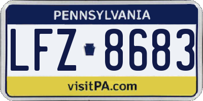 PA license plate LFZ8683
