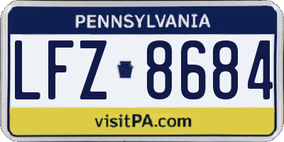 PA license plate LFZ8684