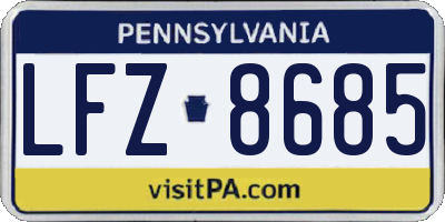 PA license plate LFZ8685