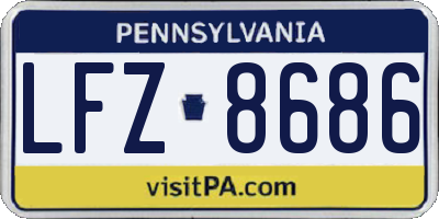 PA license plate LFZ8686