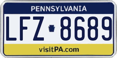 PA license plate LFZ8689