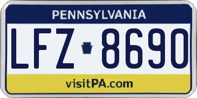 PA license plate LFZ8690