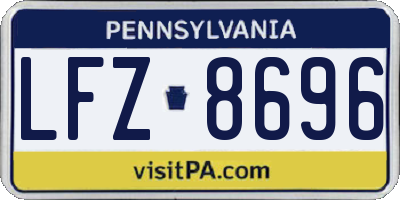 PA license plate LFZ8696