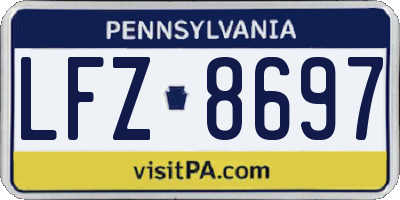 PA license plate LFZ8697