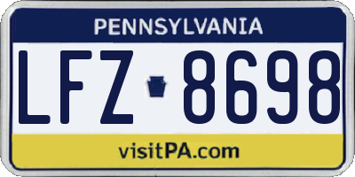 PA license plate LFZ8698