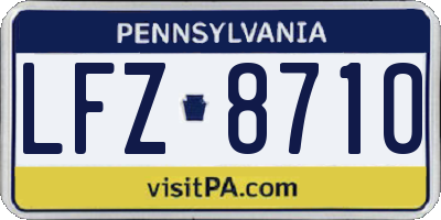 PA license plate LFZ8710