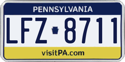 PA license plate LFZ8711