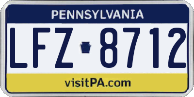 PA license plate LFZ8712