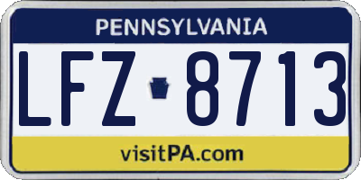 PA license plate LFZ8713