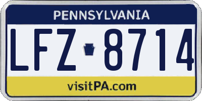PA license plate LFZ8714